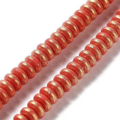 Spray Painted Handmade Polymer Clay Beads Strands CLAY-F004-B-1