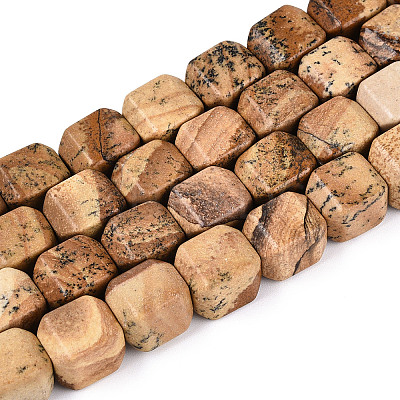 Natural Picture Jasper Beads Strands G-N353-03A-06-1