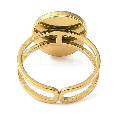Ion Plating(IP) 304 Stainless Steel Open Cuff Ring for Women RJEW-F166-07G-01-1