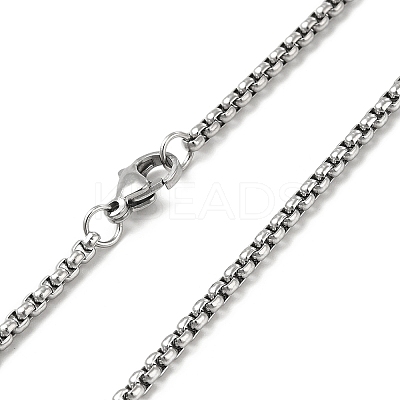 Non-Tarnish Stainless Steel Virgin Mary Pendant Necklace with Box Chains for Women NJEW-E066-01P-1