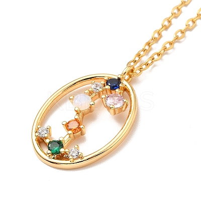 Colorful Cubic Zirconia Constellation Pendant Necklace LS-NJEW-H166-01K-1