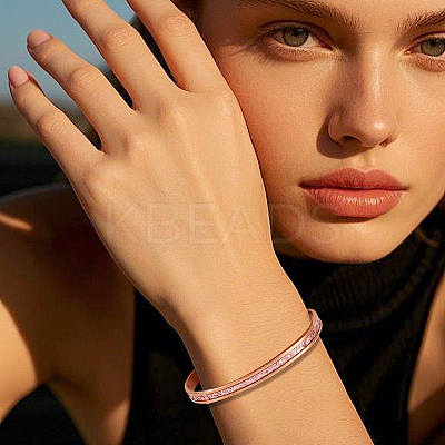 4Pcs 2 Colors C-Shaped 201 Stainless Steel Grooved Cuff Bangles STAS-UN0065-25A-1