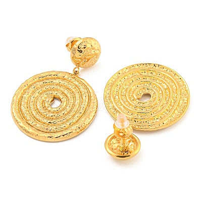 304 Stainless Steel with Textured Stud Earrings for Women EJEW-Z053-05G-02-1