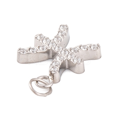 316 Stainless Steel Micro Pave Cubic Zirconia Pendants STAS-K284-01H-P-1