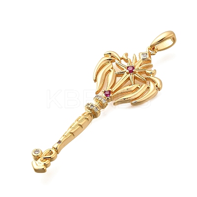 Brass Micro Pave Cubic Zirconia Big Pendants KK-B147-04G-08-1
