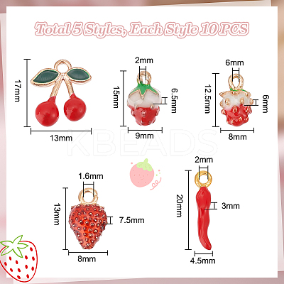 50Pcs 5 Styles Alloy Enamel Charms ENAM-PH0002-66-1