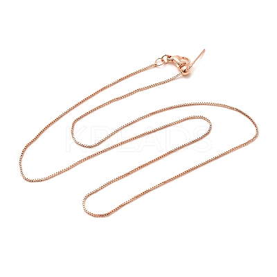 1mm Rack Plating Brass Box Chain Adjustable Slider Necklaces for Women Men MAK-L044-01RG-1