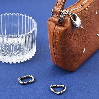 3Pcs 3 Styles 316 Stainless Steel Spring Gate Rings STAS-CJ0003-67-1