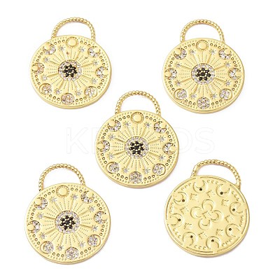 Brass Clear  Cubic Zirconia Pendants ZIRC-C024-27G-1