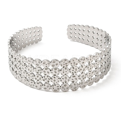 Non-Tarnish 304 Stainless Steel Cuff Bangles BJEW-K267-01P-1