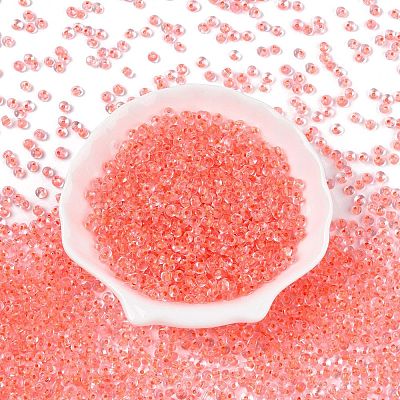 6/0 Inside Colours Transparent Glass Seed Beads X1-SEED-T007-07H-1