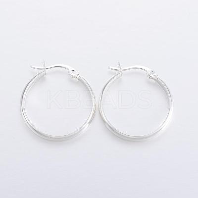 304 Stainless Steel Hoop Earrings EJEW-H327-02B-1