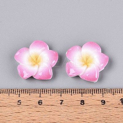 Plumeria Flower Opaque Resin Cabochons CRES-T025-30D-02-1