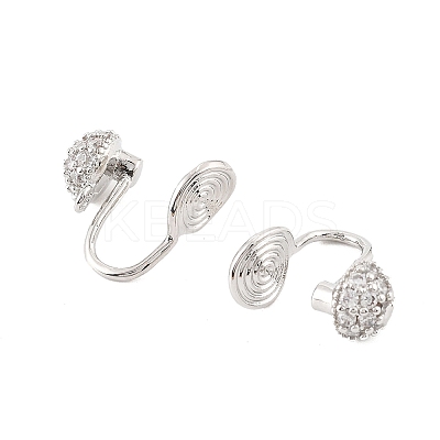 Brass Clip-on Earring Findings LS-KK-K371-27B-P-1