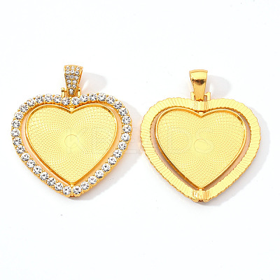 Alloy Pendant Cabochon Settings X-PALLOY-S107-004G-RS-1