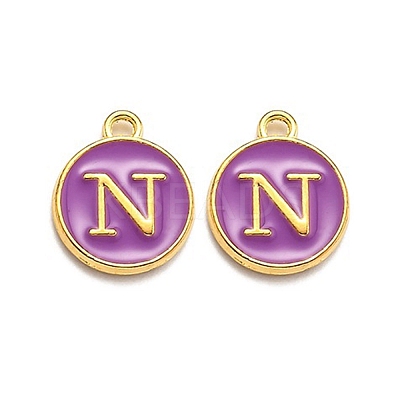 Golden Plated Alloy Enamel Charms ENAM-Q437-12N-1
