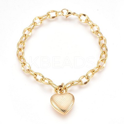 Ion Plating(IP) 304 Stainless Steel Pendant Bracelets BJEW-P237-05G-1