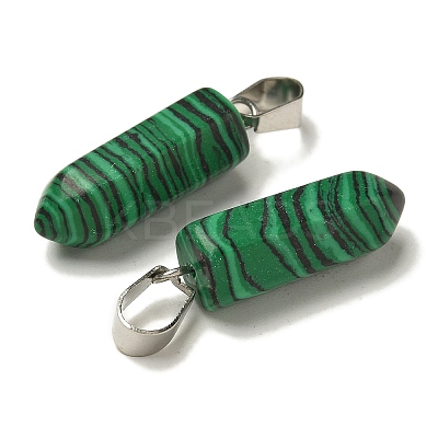 Synthetic Malachite Pendants G-Z067-07P-02-1