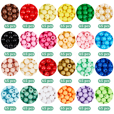 1560Pcs 24 Colors Opaque Acrylic Beads MACR-PA0001-62B-1