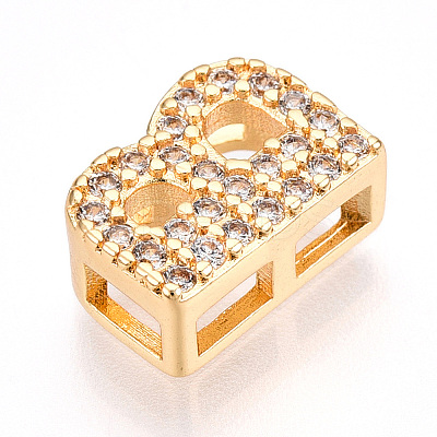 Brass Micro Pave Cubic Zirconia Charms KK-N254-217G-B-1