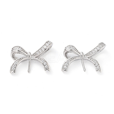 Rack Plating Brass Micro Pave Clear Cubic Zirconia Pendants KK-M280-15P-1