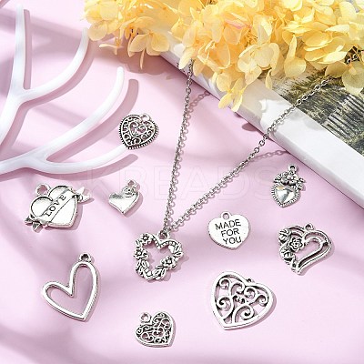 100Pcs 10 Styles Tibetan Style Alloy Pendants TIBEP-CJ0002-64-1