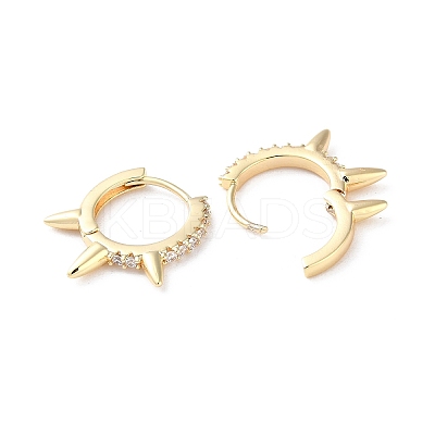 Brass Micro Pave Cubic Zirconia Hoop Earrings EJEW-P259-14G-1