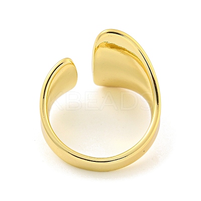 Brass Open Cuff Ring for Women AJEW-U003-07G-1