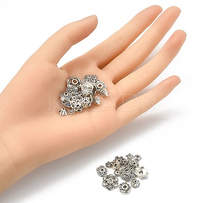 30G Tibetan Style Alloy Flower Bead Caps Sets TIBE-YW0001-30-1