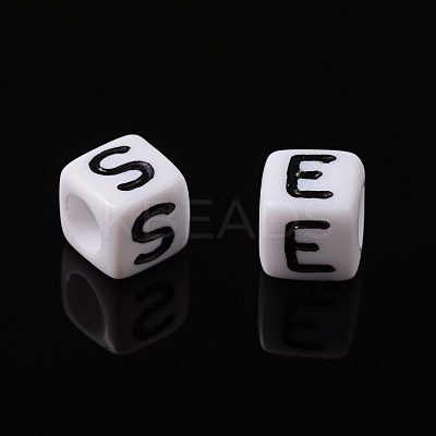 Letter Acrylic European Beads X-OPDL-R050-10mm-1