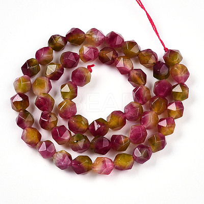 Dyed Natural White Jade Beads Strands G-T139-8mm-45I-1