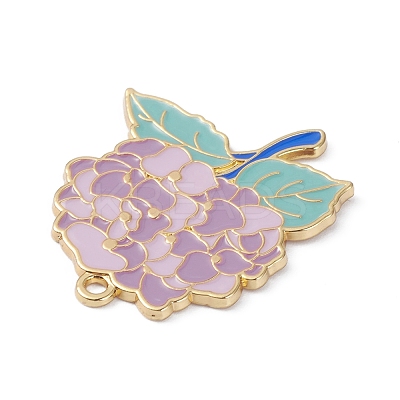 Light Gold Plated Alloy Enamel Pendants ENAM-D065-01KCG-02-1