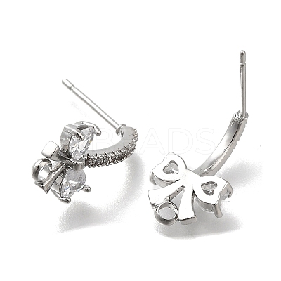 Brass with Cubic Zirconia Stud Earring Finding LS-KK-Q048-24P-1