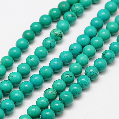 Round Natural Magnesite Beads Strands G-N0132-06-8mm-1