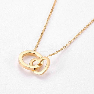 304 Stainless Steel Pendant Necklaces NJEW-L155-18-1