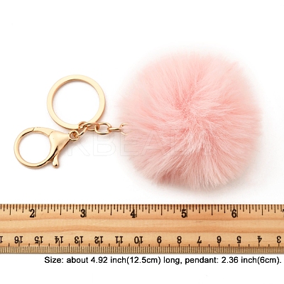 Faux Rabbit Fur Pom Pom Ball Keychain KEYC-FS00031-01-1