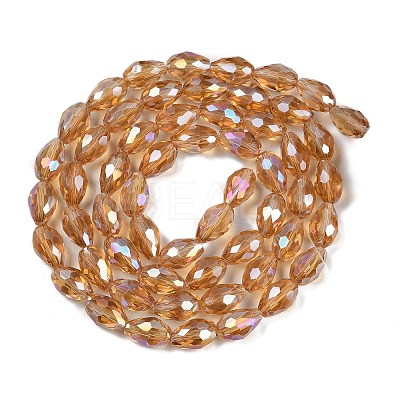 Transparent Electroplate Glass Beads Strands EGLA-N013-T6mm-B21-1