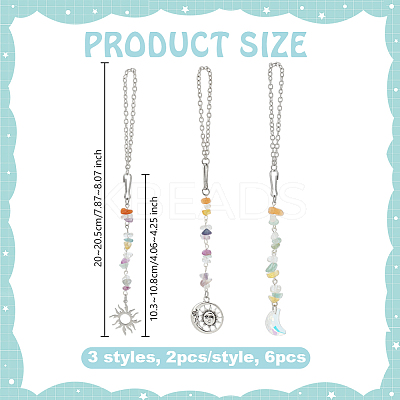 Glass & Alloy Pendant Decoration HJEW-OC00290-1