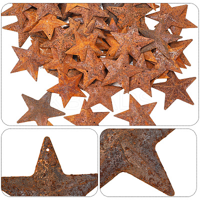 60Pcs 3 Styles Star Rust Iron Big Pendants IFIN-GF0001-13B-1