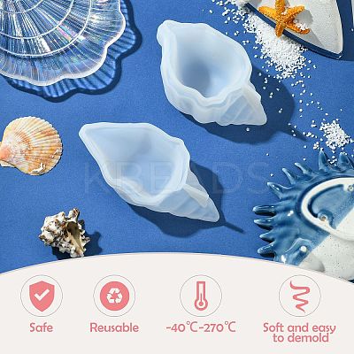 DIY Drip Glue Gypsum Conch Storage Box Decoration Mold Aromatherapy Candle Cup Conch Candle Cup Silicone Mold ST-CJ0021-03-1