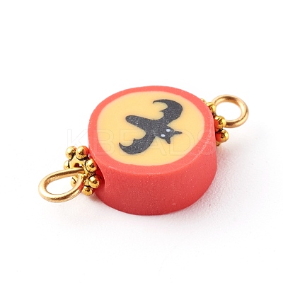 Halloween/Christmas Theme Flat Round Polymer Clay Links Connectors PALLOY-JF00713-1