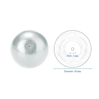 1 Box 10mm White Tiny Satin Luster Glass Pearl Beads Round Loose Beads for Jewelry Making HY-PH0001-10mm-001-1