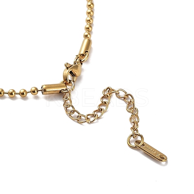 Ion Plating(IP) 304 Stainless Steel Ball Chain Necklace NJEW-D045-03G-1