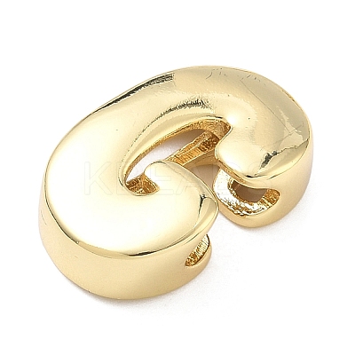 Brass Initial Beads KK-B167-27G-01G-1