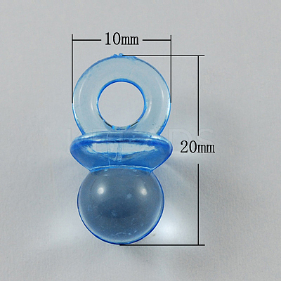 Dodger Blue Color Transparent Acrylic Baby Pacifier Pendants X-TACR-R16-5-1