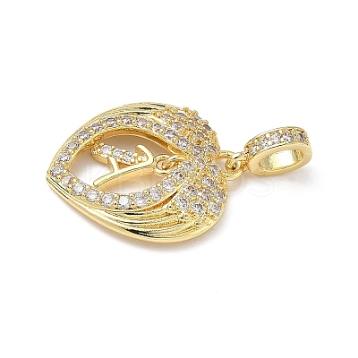 Brass Micro Pave Clear Cubic Zirconia Pendants KK-L253-16G-1