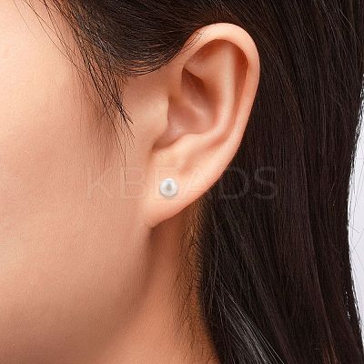 Valentine Presents for Her 925 Sterling Silver Ball Stud Earrings LS-EJEW-D029-8mm-2-1