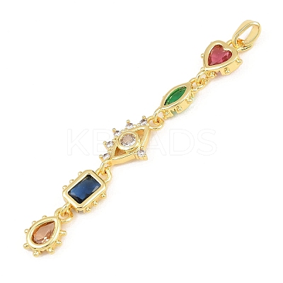 Brass Micro Pave Cubic Zirconia Big Pendants KK-K418-03C-G-1