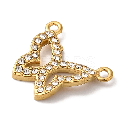 PVD Vacuum Plating 304 Stainless Steel Rhinestone Pendants STAS-L081-002G-01-1