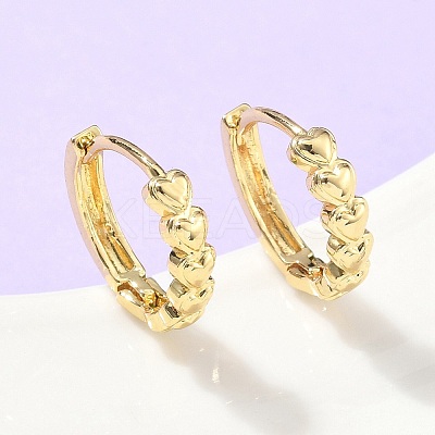 Heart Brass Hoop Earrings EJEW-Z102-07G-1